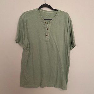 J Crew Factory Short Sleeve Henley In Slub Cotton Size XL